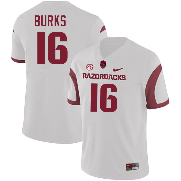 Treylon Burks Arkansas Jersey,Arkansas Razorbacks #16 Treylon Burks Jersey Youth College-Retro White